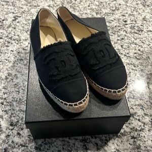 Black Chanel Espadrilles size 7.5